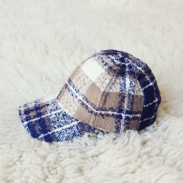 Snowcap Plaid Hat in Navy: Featured Product Image