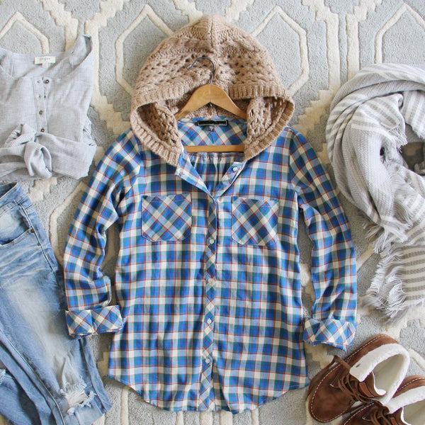 Snowy Canoe Plaid Top in Spruce: Featured Product Image