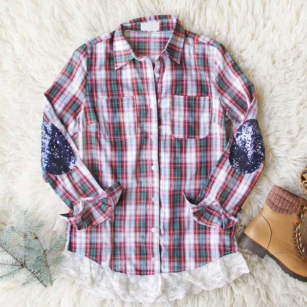 Snowy Plaid Shirt in Juniper: Featured Product Image