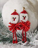 Snowy Santa Earrings: Alternate View #1