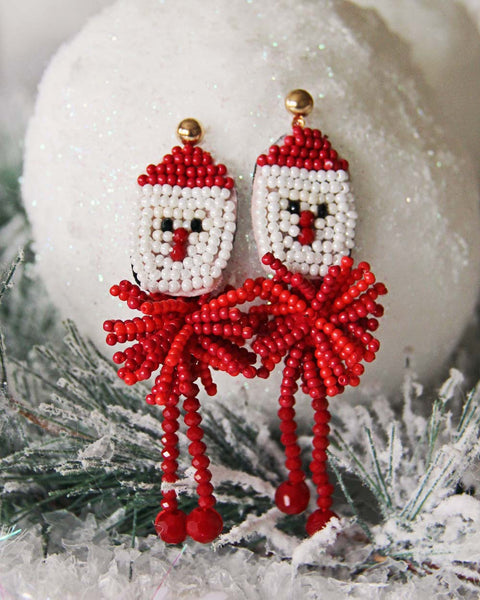 Snowy Santa Earrings: Featured Product Image