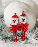 Snowy Santa Earrings: Alternate View #2