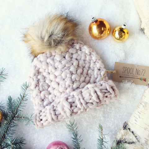 Soft Snow Knit Beanie in Blush
