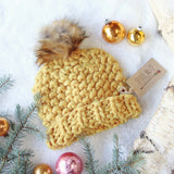 Soft Snow Knit Beanie in Mustard: Alternate View #1
