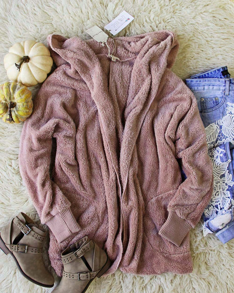 Softest Teddy Hoodie in Mauve: Featured Product Image