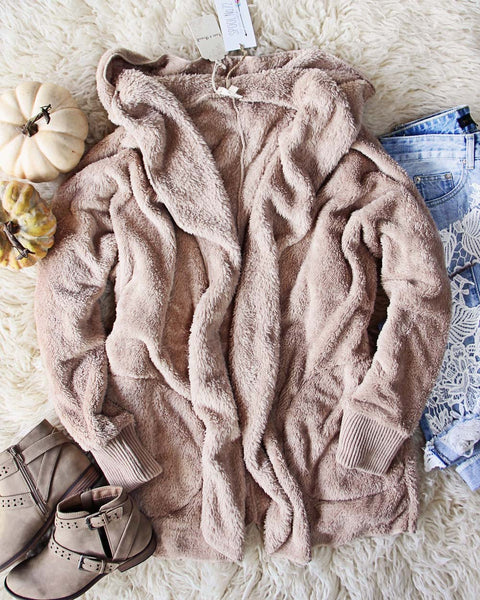 Softest Teddy Hoodie in Taupe: Featured Product Image