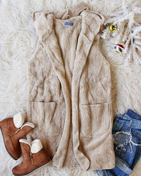 Softest Teddy Vest in Taupe: Featured Product Image