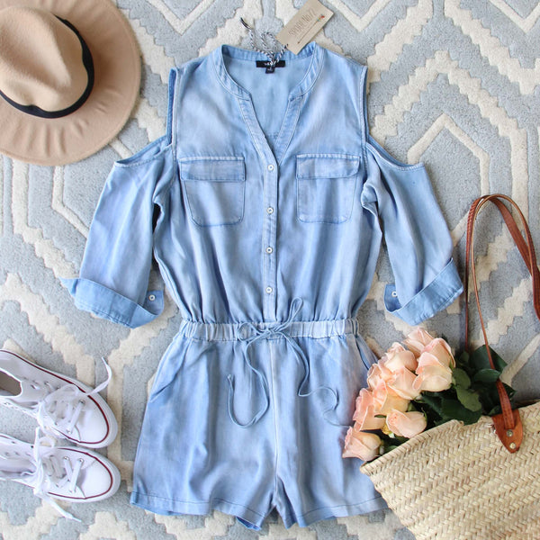 Sunny Chambray Romper: Featured Product Image