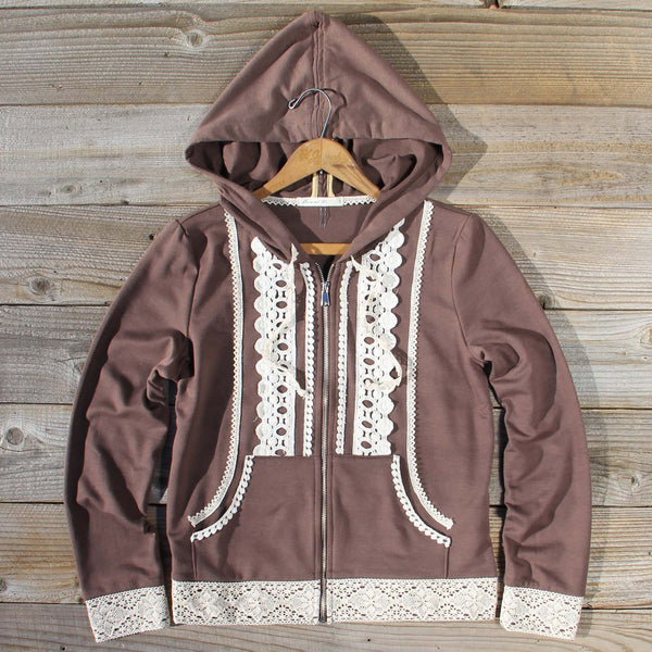 Spool Gym Lace Hoodie in Brown: Featured Product Image