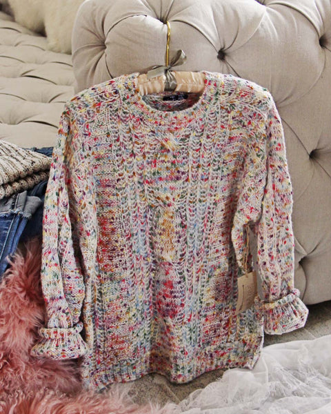 Confetti Love Sweater in Cream: Featured Product Image