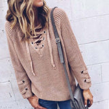 Stevie Lace-Up Sweater in Olive: Alternate View #2