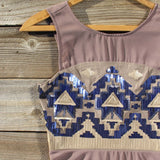 Stone Spell Beaded Dress in Dusty Taupe: Alternate View #2