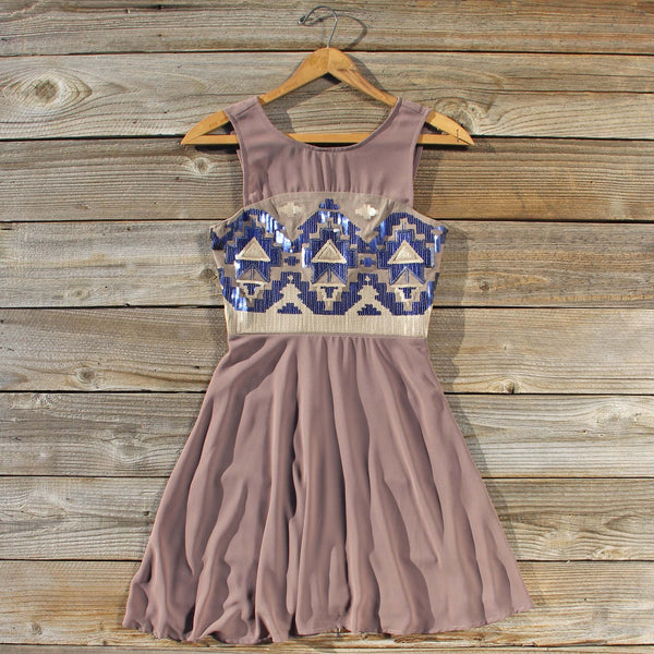 Stone Spell Beaded Dress in Dusty Taupe: Featured Product Image