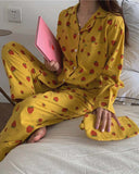 Mustard Strawberry PJ Set: Alternate View #3