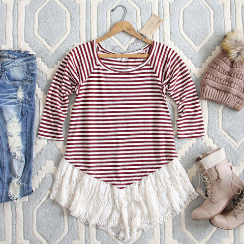 The Striped Babe Tee in Plum
