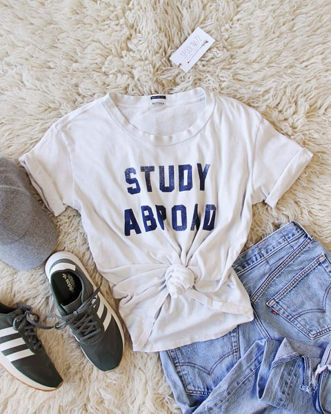 Mother Denim Brand Study Abroad Tee: Featured Product Image