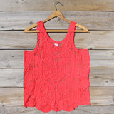 Summer Snow Lace Tank in Watermelon: Alternate View #4
