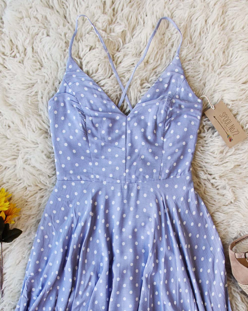 Sunflower Dress in Blue, Sweet Polka Dot Summer Dresses from Spool 72. | Spool No.72 Sunflower Dress in Blue, Sweet Polka Dot Summer Dresses from Spool 72. | Spool No.72