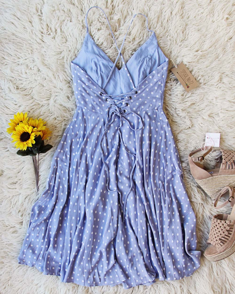Sunflower Dress in Blue, Sweet Polka Dot Summer Dresses from Spool 72. | Spool No.72 Sunflower Dress in Blue, Sweet Polka Dot Summer Dresses from Spool 72. | Spool No.72