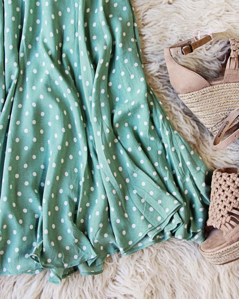 Sunflower Dress in Green, Sweet Polka Dot Summer Dresses from Spool 72. | Spool No.72 Sunflower Dress in Green, Sweet Polka Dot Summer Dresses from Spool 72. | Spool No.72
