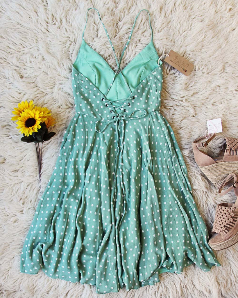 Sunflower Dress in Green, Sweet Polka Dot Summer Dresses from Spool 72. | Spool No.72 Sunflower Dress in Green, Sweet Polka Dot Summer Dresses from Spool 72. | Spool No.72