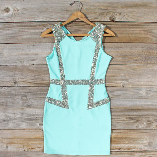 Sunset Stars Dress in Mint: Featured Product Image