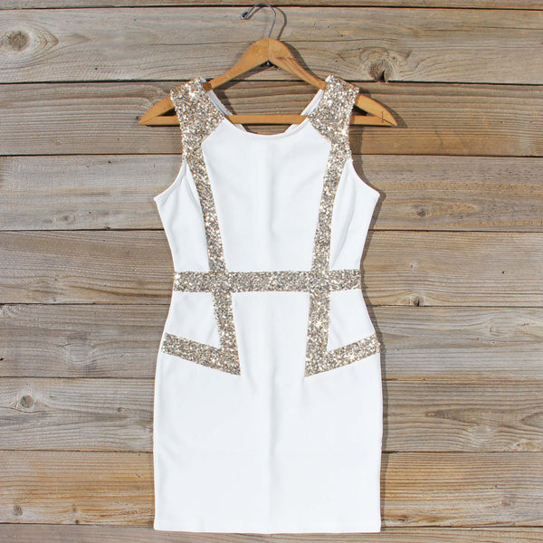 Sunset Stars Dress in White: Featured Product Image