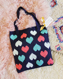Sweater Knit Heart Tote: Alternate View #1