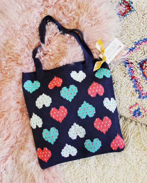 Sweater Knit Heart Tote: Featured Product Image