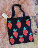 Sweater Knit Tote in Strawberry: Alternate View #3