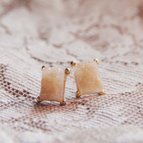 Sweet Druzy Earrings in Peach: Featured Product Image