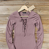 Sweet Lace-up Dress in Mauve: Alternate View #2