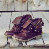 Sweet Studded Motorcycle Boots: Alternate View #1