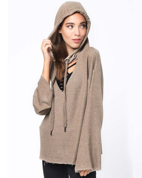Sweet Tie Sweatshirt in Taupe: Featured Product Image
