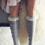 Sweetheart Lace Socks in Gray: Alternate View #3