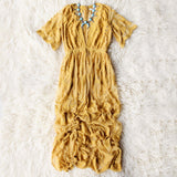 Tainted Rose Lace Maxi Dress in Mustard: Alternate View #3