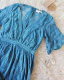 Tainted Rose Lace Maxi Dress in Smoky Teal: Alternate View #2