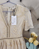 Tainted Rose Lace Romper in Sand: Alternate View #2