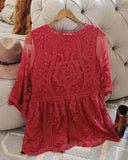 Tainted Rose Lace Top in Rose: Alternate View #4