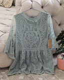 Tainted Rose Lace Top in Sage: Alternate View #5