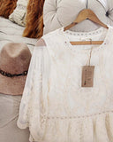 Tainted Rose Lace Top in White: Alternate View #4