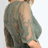 Tainted Rose Lace Maxi Dress in Sage: Alternate View #3
