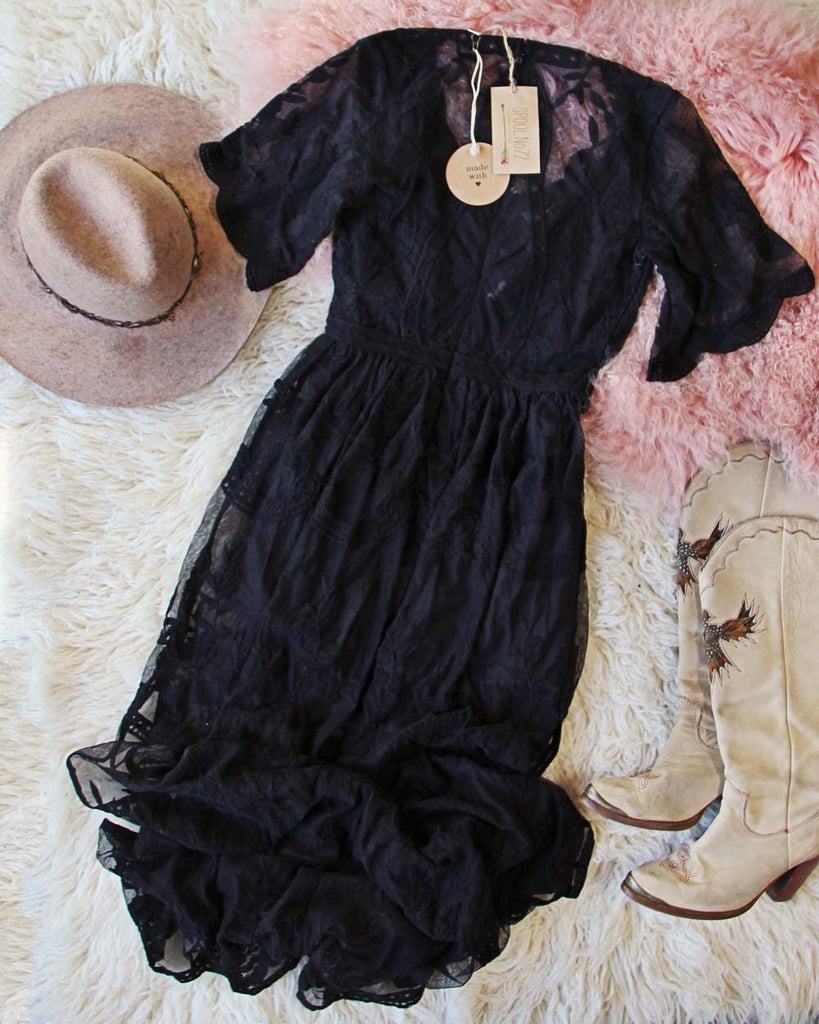 Tainted Rose Lace Maxi Dress in Black, Sweet Bohemian Maxi Dresses from Spool 72. | Spool No.72 Tainted Rose Lace Maxi Dress in Black, Sweet Bohemian Maxi Dresses from Spool 72. | Spool No.72