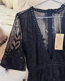 Tainted Rose Lace Romper in Black: Alternate View #2