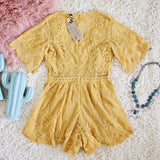 Tainted Rose Lace Romper in Mustard: Alternate View #4