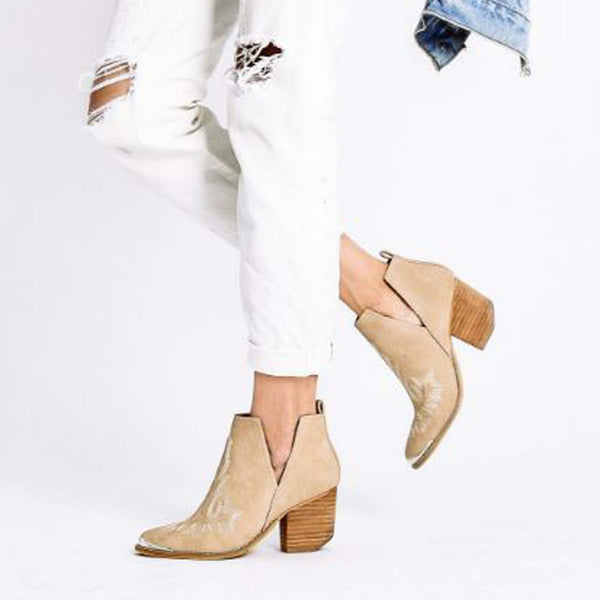 Talia Stitch Booties in Sand: Featured Product Image