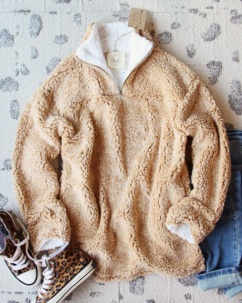 Teddy Cozy Pullover in Sand: Featured Product Image