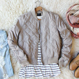 The Bomber Jacket in Taupe: Alternate View #1