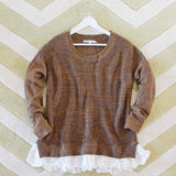The Boyfriend Lace Sweater in Timber: Alternate View #1