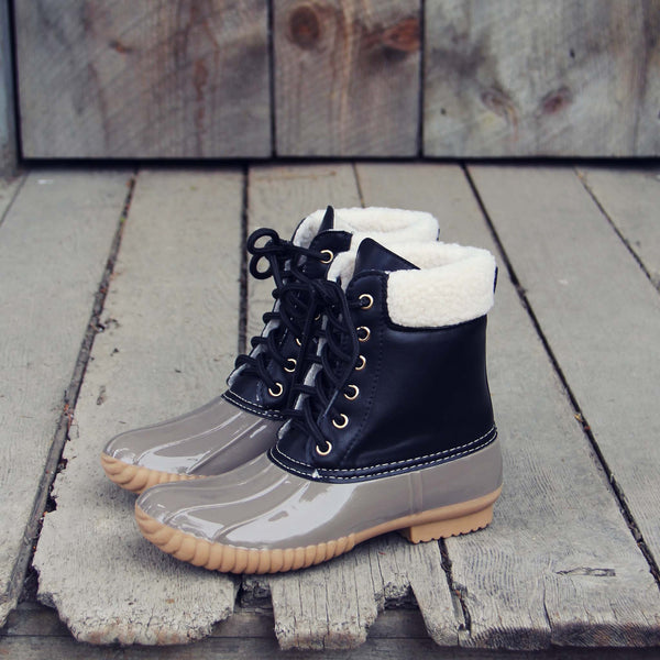 The Cozy Duck Boot in Black: Featured Product Image